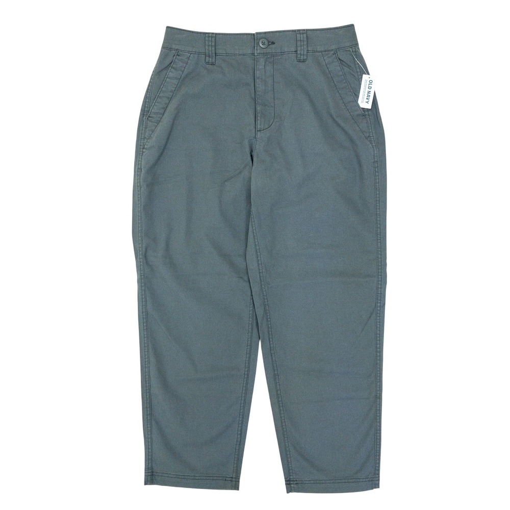 Old Navy OG Chino Pants Womens Medium Gray High Rise Stretch Tapered Leg New